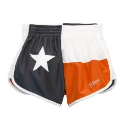 Girls' Pewter/Burnt Orange Texas Flag Racer Shorts