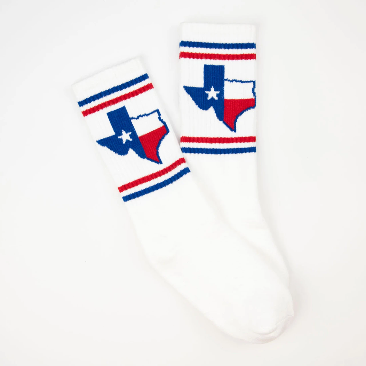 TYLER'S White Texas Shape Crew Socks