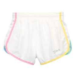 Girls' White/Multi Racer Shorts