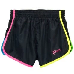 Women's Black/Multi Trim Racer Shorts