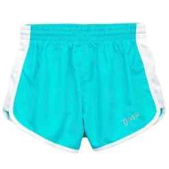Women's Teal Blue/White Racer Shorts