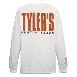 TYLER'S Long Sleeve White/Burnt Orange Tee - Austin