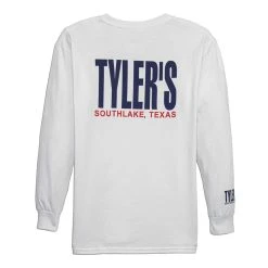 Kids' TYLER'S White/Navy Long Sleeve Tee - Southlake