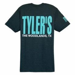 TYLER'S Black/Aqua Track Tee - The Woodlands